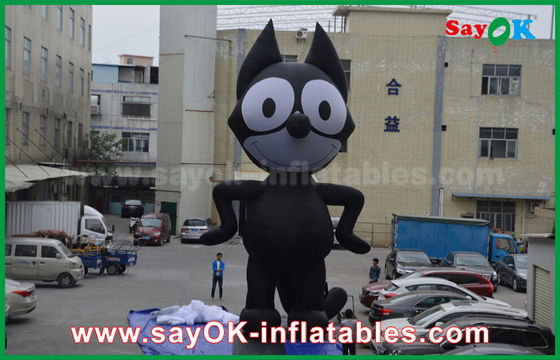 Inflatable Advertising Characters 6mH Oxford Cloth Black Inflatable Cartoon Characters , Inflatable Cat