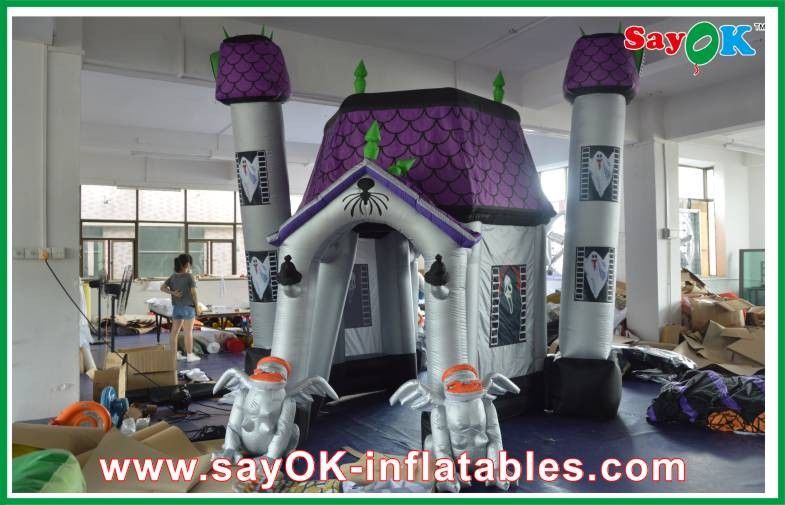 Halloween Cryptic Ghost Castle House Inflatable Holiday Decorations With Led Lights