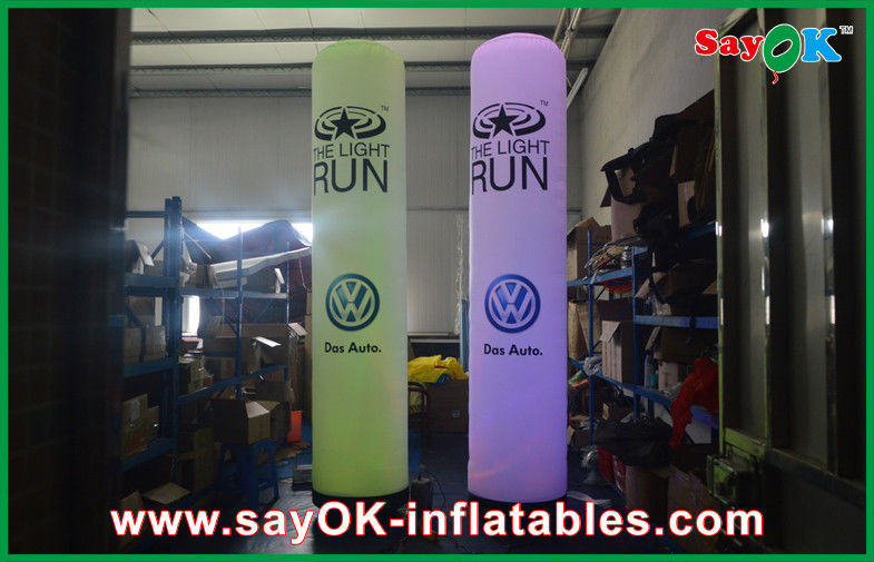 Led Coloum Inflatable Lighting Decoration Yellow Inflatable Pillar