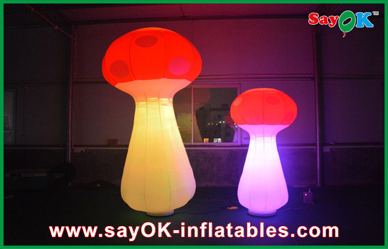 Red Yellow Purple Decoration Standing Inflatable Mushroom With led Giant