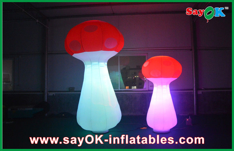 Red Yellow Purple Decoration Standing Inflatable Mushroom With led Giant