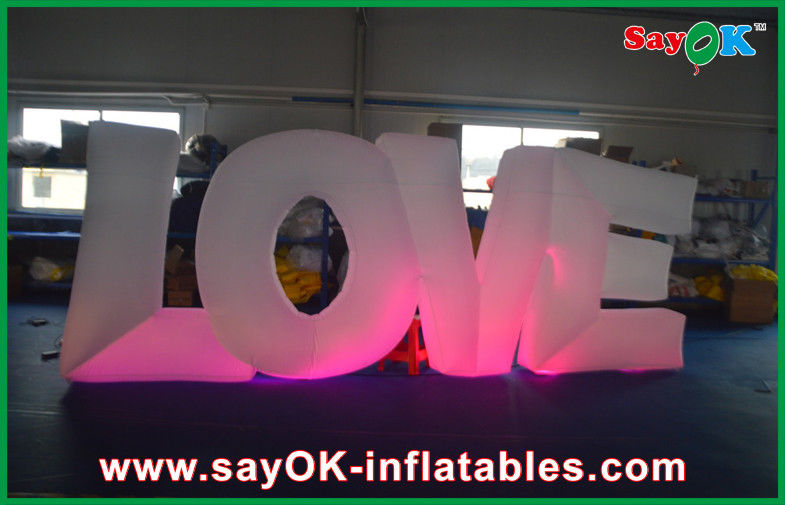 Wedding Inflatable Lighting Decoration White LOVE With Led Eco - Friendly