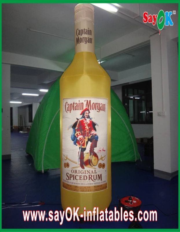 Polyester Yellow Inflatable Wine Bottle / commercial grade inflatables