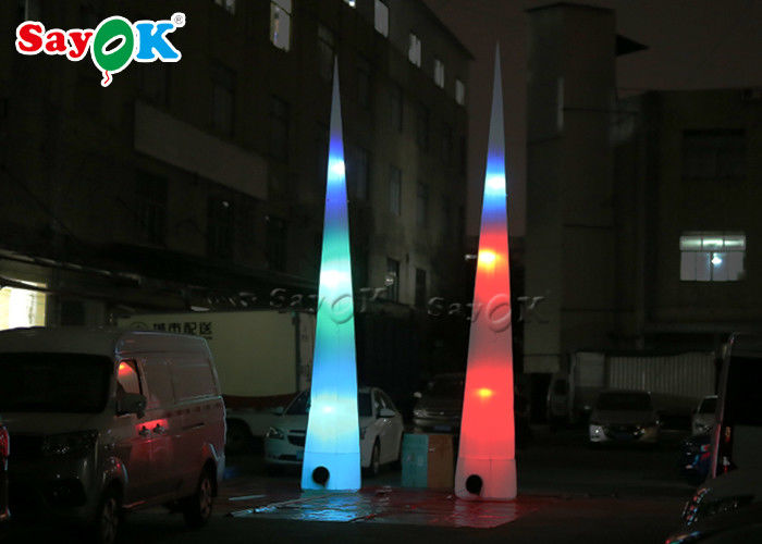 Colorful Inflatable Lighting Decoration LED Cone With Blower For Advertisement