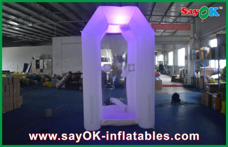 Clear Inflatable Tent Commerical Inflatable Money Booth Safe Oxford Cloth With Led Light