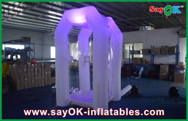 Clear Inflatable Tent Commerical Inflatable Money Booth Safe Oxford Cloth With Led Light