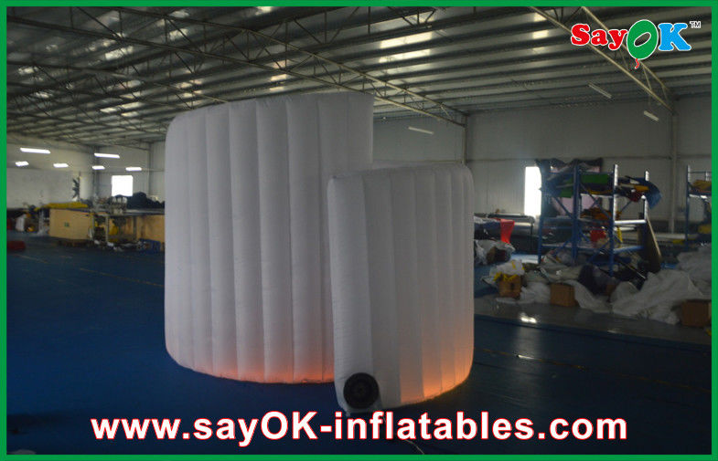 Photo Booth Backdrop Commerical Led Inflatable Photo Booth , Foldable Spiral Inflatable Photobooth