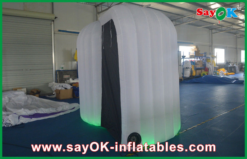 Mobile Photo Booth Green Inflatable Photo Booth Enclosure Round For Advertisement / Park