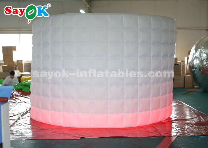 Event Booth Displays Golden Oxford Cloth Inflatable Photo Booth Wall With LED Lights