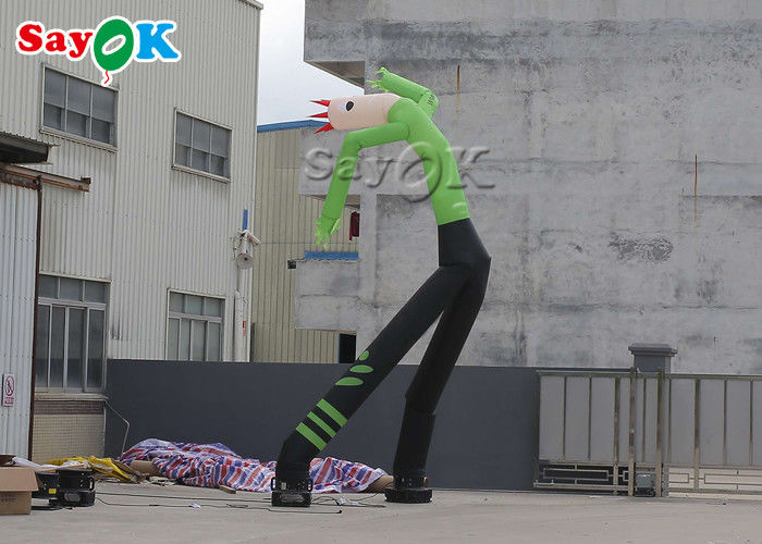 Dancing Inflatable Man 8m 24ft Green Mini Hand Shaking Inflatable Air Dancer Man With Two Legs