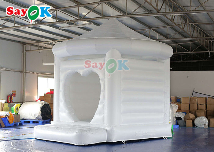 Wedding Inflatable Bounce White Jumping Castle Flame Retardant