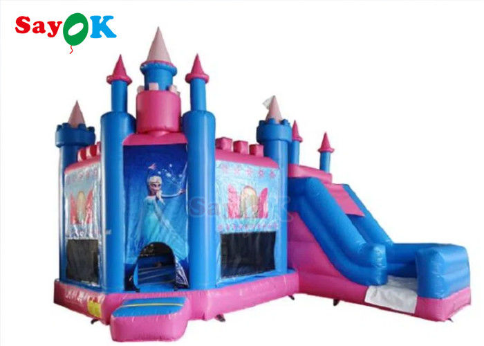 Waterproof Inflatable Bounce House Princess Frozen Carriage Bouncy Castle With Slide