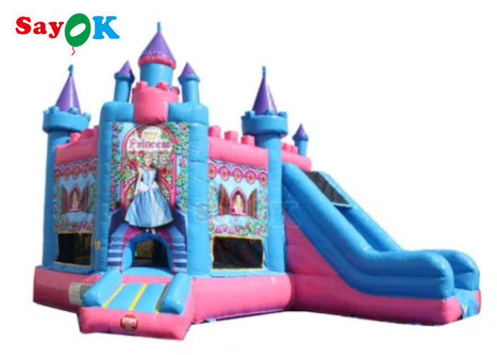 Waterproof Inflatable Bounce House Princess Frozen Carriage Bouncy Castle With Slide