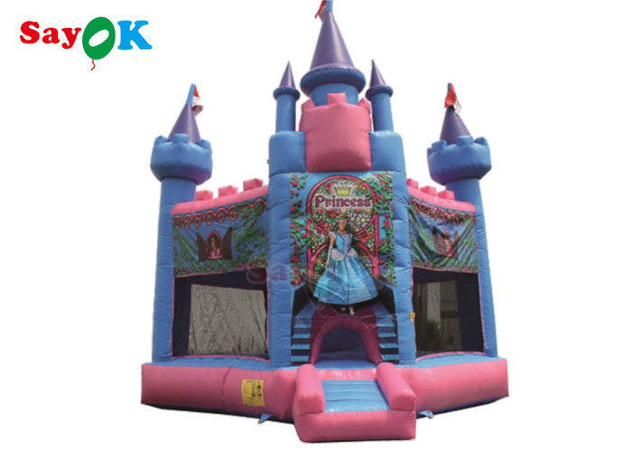 Waterproof Inflatable Bounce House Princess Frozen Carriage Bouncy Castle With Slide