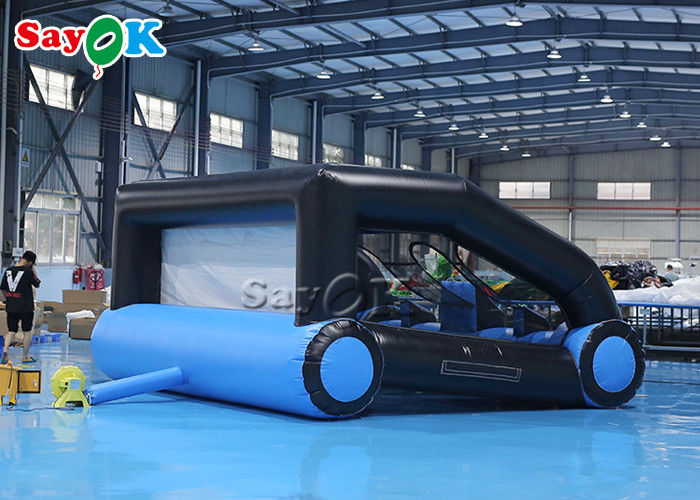 4.5x5x2.6mH Car Shape Inflatable IPS System Shooting Gallery Game Black And Blue
