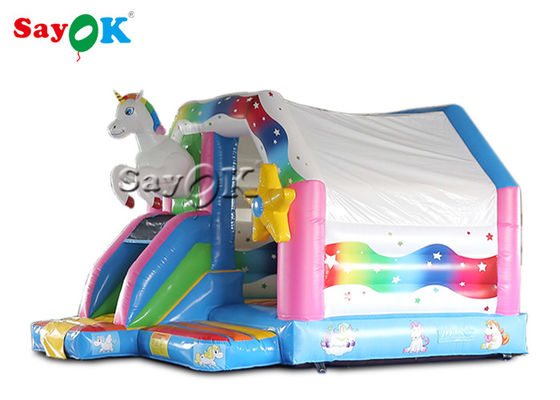 4.9x3.9x3.3 Pink Unicorn Aufblasbares Sprunghaus für Kinder