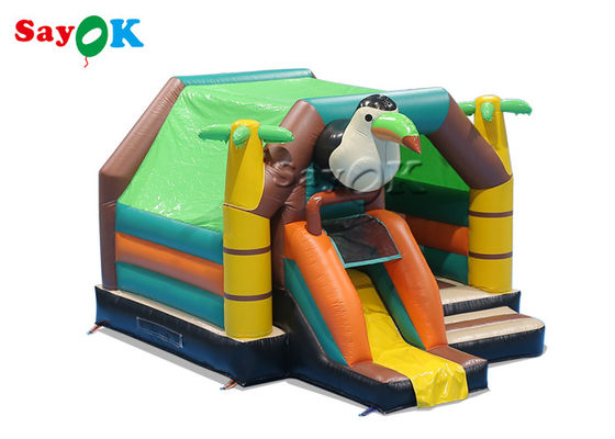 Farbenfrohe Tucan Sprung Schloss Schlafzimmer Tier Thema Speck Sprunghaus Schieberegler Combo