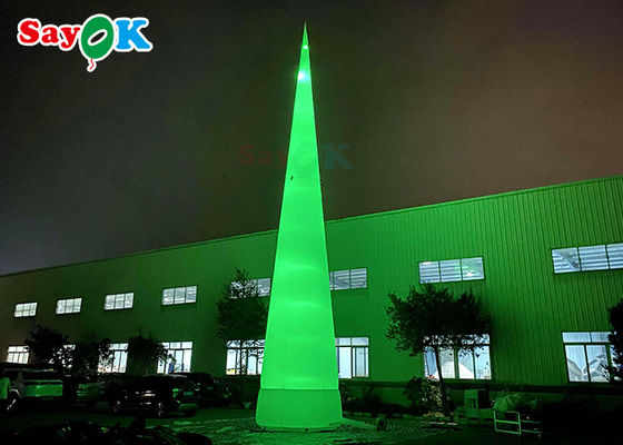 7m 23ft weißer LED aufblasbarer Leitkegel mit farbwechselnden Lichtern