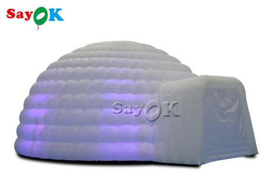 Weißes aufblasbares Iglu-Dom-Zelt mit Led-Leuchten für Hochzeitsveranstaltungen