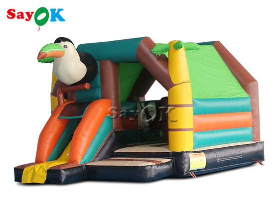 Farbenfrohe Sprung-Sprung-Schloss Tier-Thema Specht Sprung-Haus-Slide-Combo