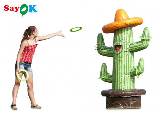 Aufblasbare Spiele im Freien PVC-Planen-aufblasbarer Kaktus Ring Toss Puncture Proof