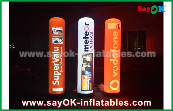 190T Nylon Stoff aufblasbare Beleuchtung Dekoration, 2m Werbung aufblasbare Säule mit LED-Beleuchtung
