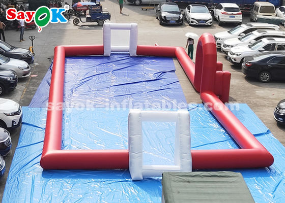 20*8m Rote PVC-Platte Aufblasbare Sportspiele Fußballplatz im Freien
