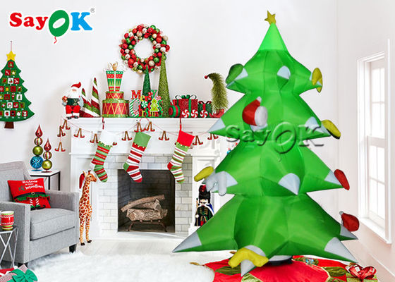 Neues Design Grüner Riesen aufblasbarer Weihnachtsbaum mit Ornamentkugeln und Sternen