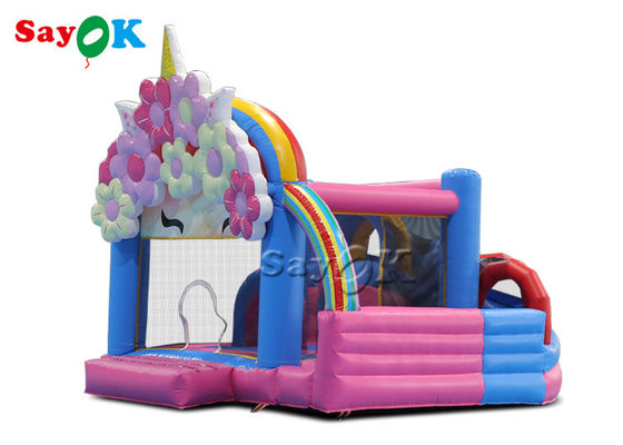Sayok-Blumen-Thema-aufblasbare aufprallende Trampoline mit Dia-dem aufblasbaren Schlag-Haus, das Pullover aufprallt