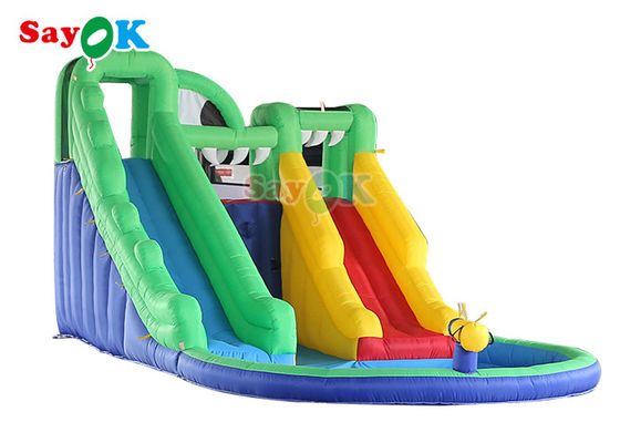 Aufblasbare Sprungrutschen Kinder Aufblasbare Wasserrutsche Pool Hinterhof Doppelslide Sprungrutscher