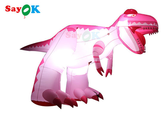 Pink 4m Aufblasbare Zeichentrickfiguren Werbung Dinosaurier Feuchtigkeitsdicht Aufblasbare Tierballons
