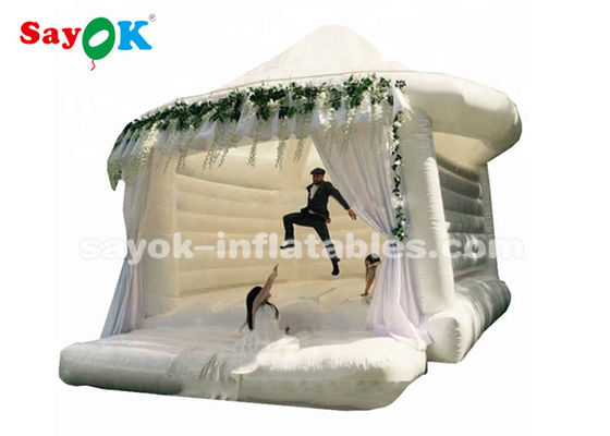 Commercial Outdoor Weiß aufblasbare Sprung für Hochzeit maßgeschneiderte Größe